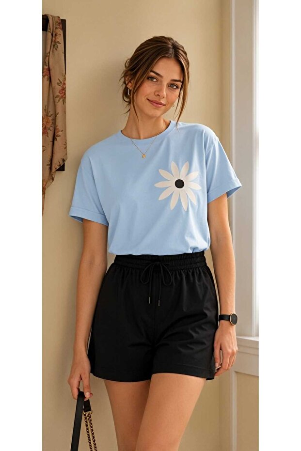 Basic Oversize T-Shirt and Shorts Set – Relaxed Fit, Casual Sports Combo
