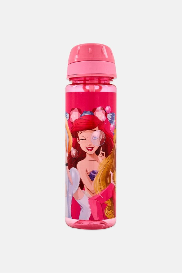 Kids Girl Graphic Print Plastic Water Bottle 750 ml, Pink