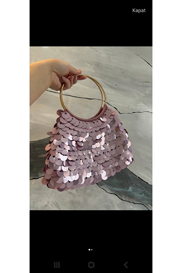 Women's Sequined Hand-Knitted Bag – Stylish for Daily Use, Handmade Designer Bag
