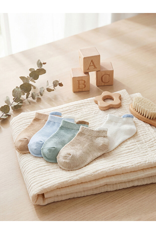 Nevavm Farkıyla Basic Baby Boy Booties Socks 5-Pack