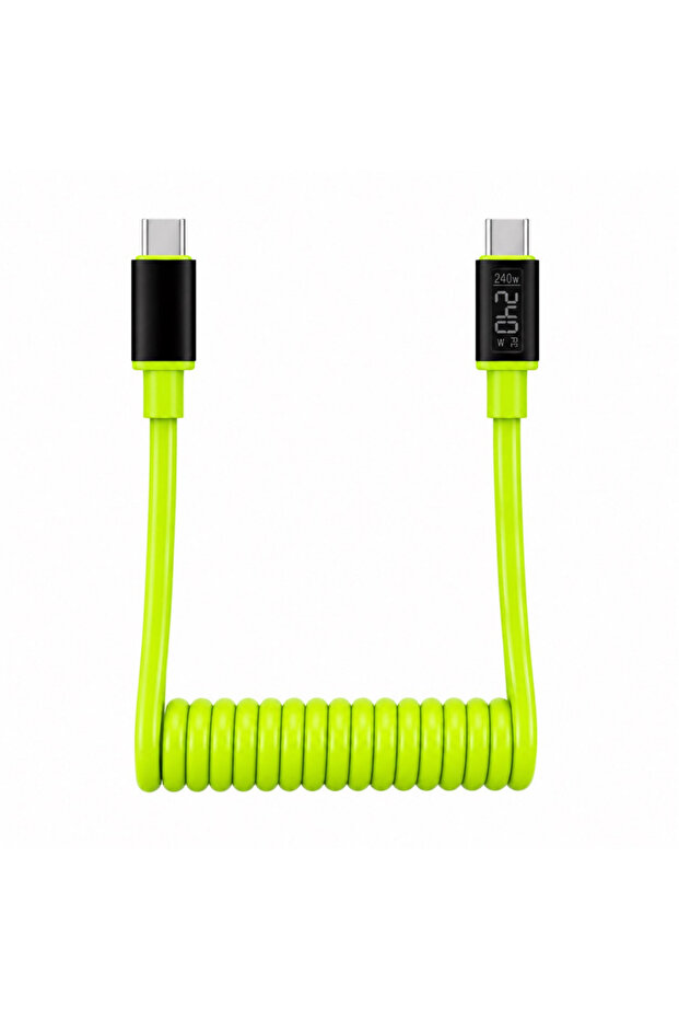 1m Type C to Type C USB to Type C Fast Charging Cable Retractable Spring USB Type C Data Sync Quick