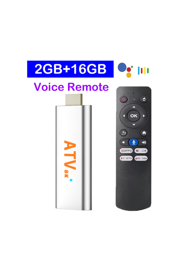 2G 16G Voice Remote TV Stick 8GB 128GB Android 16 ATV Allwinner H313 Google Assistant 8K Ultra 4K St