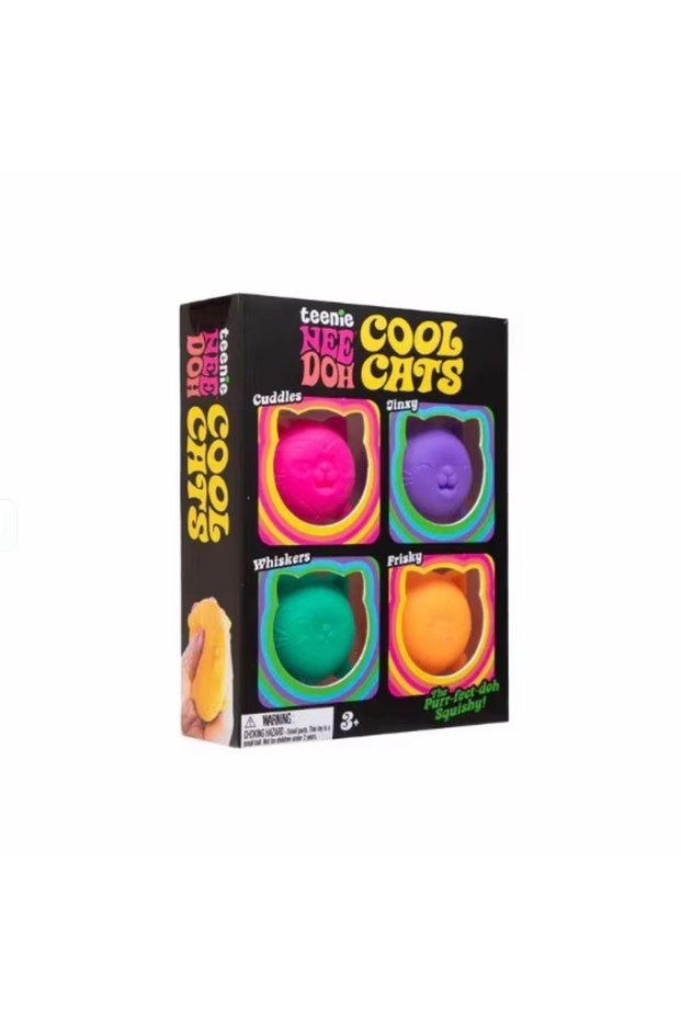 1set Hot NeeDoh Teenie Cool Cats 3 Pack Adorable Mini Cat Fidget Toys Soft Squishy Stress Relief Sen