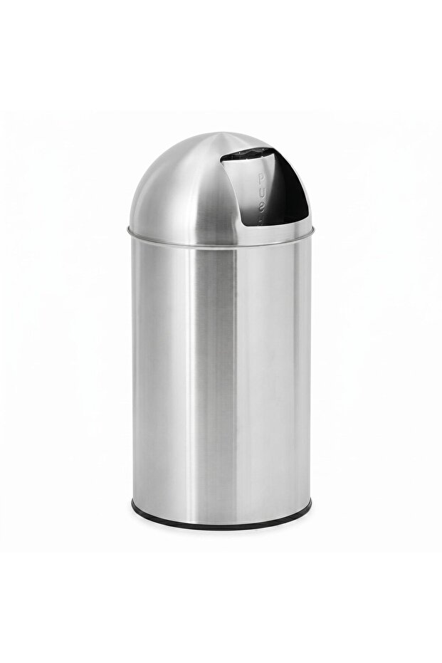 50L Stainless Steel Trash Can with Push Ball Lid Commercial Garbage Bin
