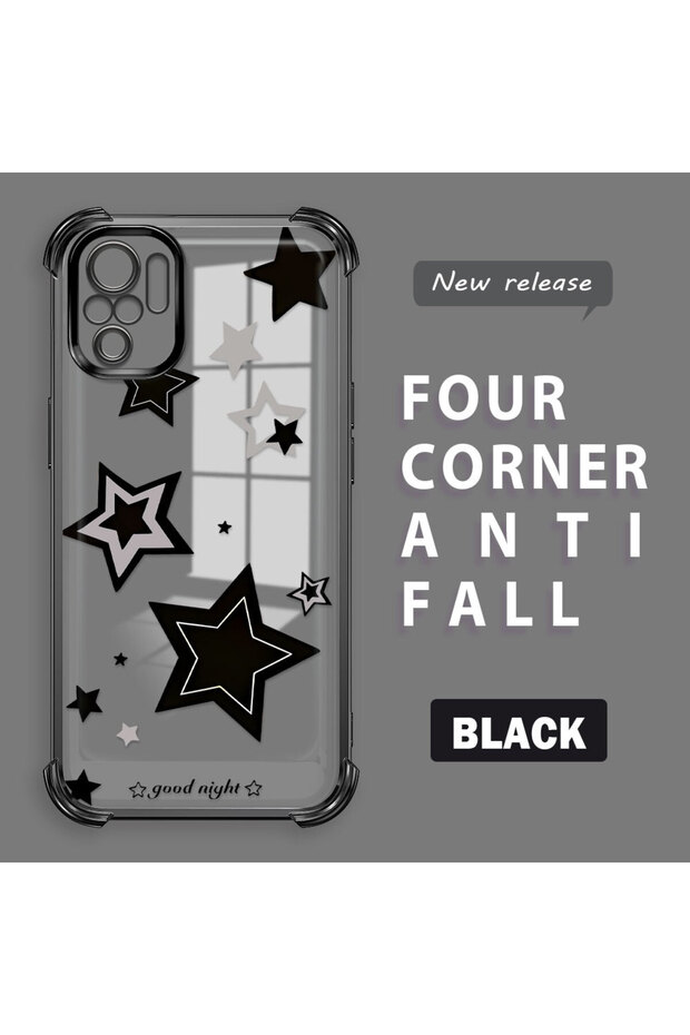Xiaomi Poco M5S Compatible Transparent Back Four-Corner Reinforced Impact Protection Silicone Case