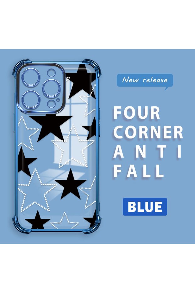iPhone 14 Pro Compatible Transparent Back Four Corners Reinforced Impact Protection Silicone Case