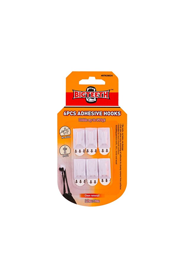 6PCS Adhesive Hooks 1.8cm x 3cm