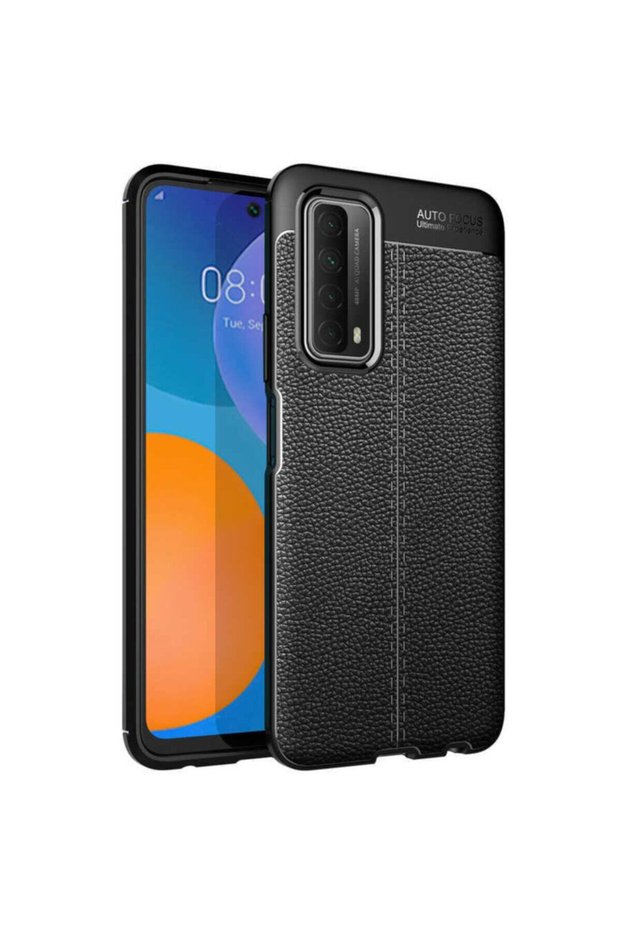 Ultra Protection Compatible for Huawei P Smart 2021 Leather Look Silicone Surface Case Niss Cover