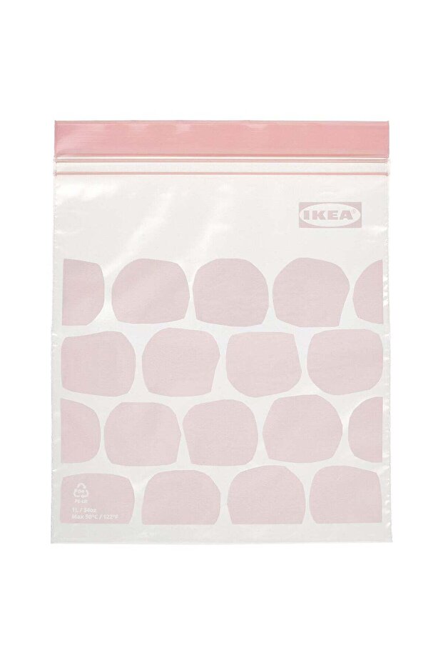 ISTAD 4-Pack Bundle – Reusable 1 L Resealable Food Storage Bags, Light Pink (100 Bags Total)