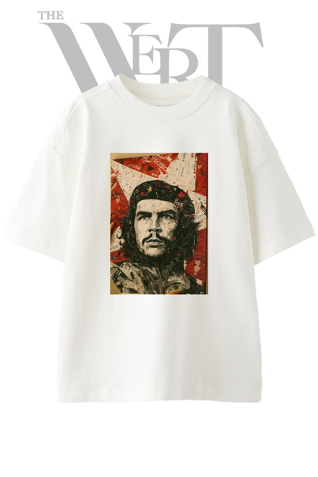 Che Guevara_1 Design Printed Unisex White Oversize T-Shirt