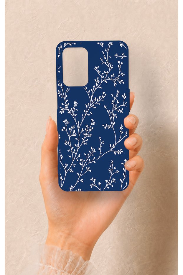 Oppo A54 Compatible Thin Leaf Branch Patterned Silicone Case