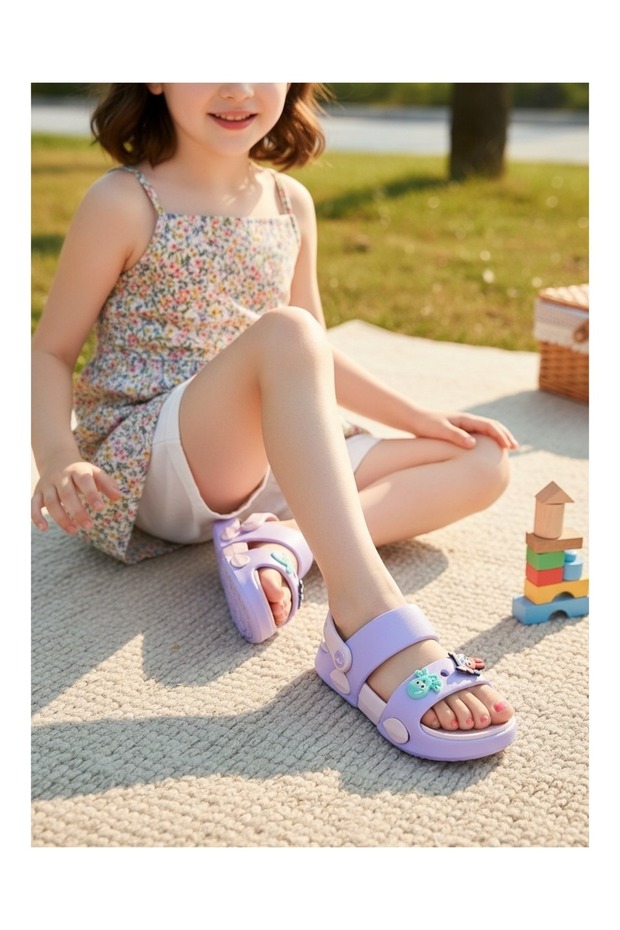 Baby Kids Sandals Slippers Ultra Soft Flexible Non-Slip Sole Figured Summer Model