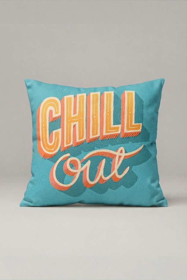 Turquoise Chill Out Throw Pillow Cover 226 – Chill Out Club Design, 40 X 40 Cm.
