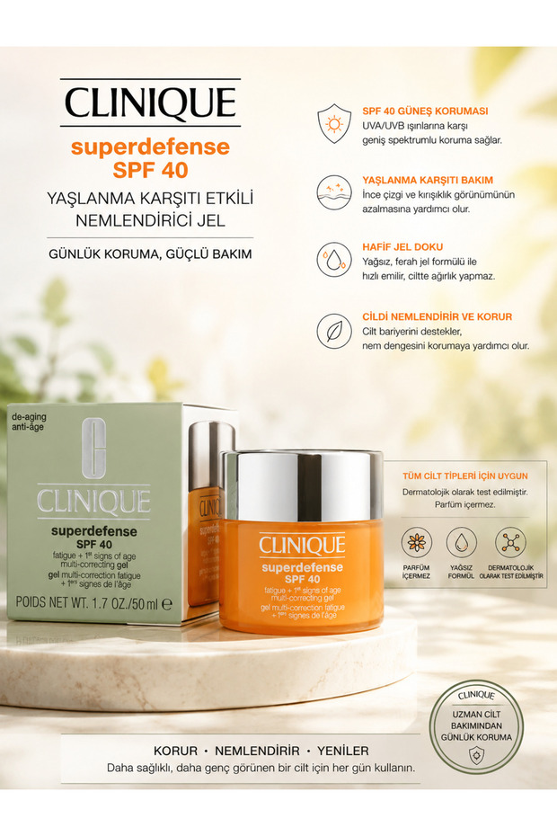 Moisturizing Gel Effective Against Signs of Fatigue and Aging for All Skin Types 50 ml