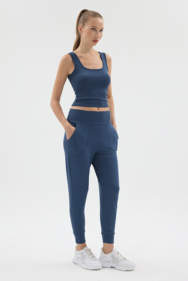 Women's High Waist Scuba Jogger Sweatpants