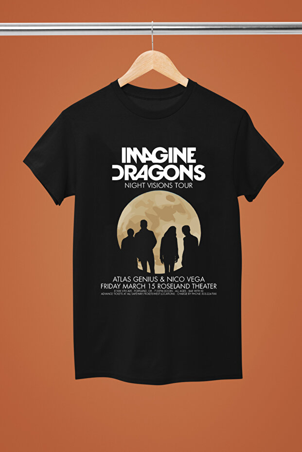 Imagine Dragons Printed Cotton Short Sleeve Regular Fit Rock Tshirt