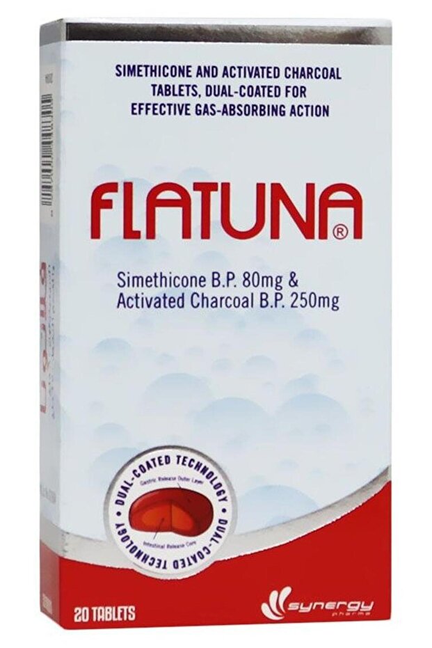Simethicon And Activated Charcoal For Gas Relief 20 Tablets