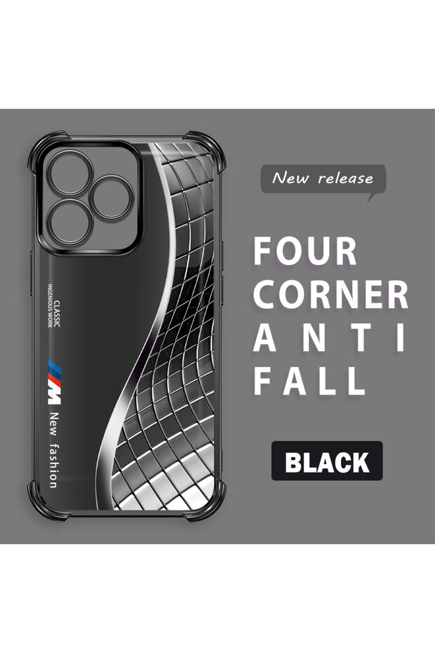 Realme C51 Compatible Transparent Back Panel Four-Corner Reinforced Impact Protection Glossy Edge Silicone Case