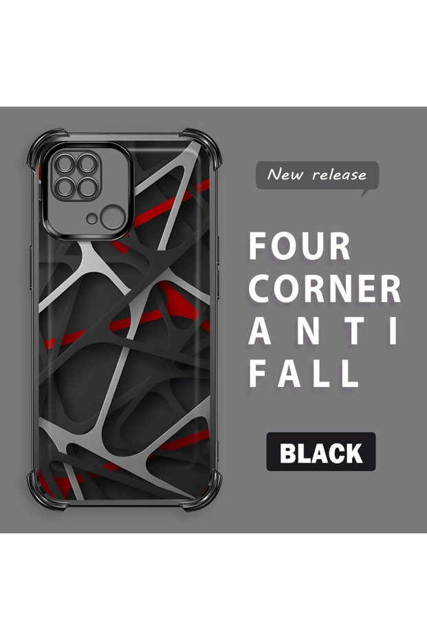 Xiaomi Redmi 10C Compatible Transparent Back Cover Four Corners Reinforced Impact Protection Silicone Case