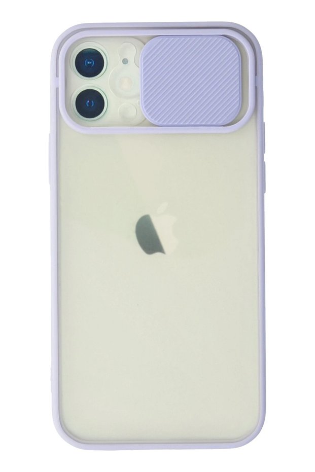 Aconcept iPhone 12 Case Palm Frosted Camera Sliding Silicone (230146) - Lilac