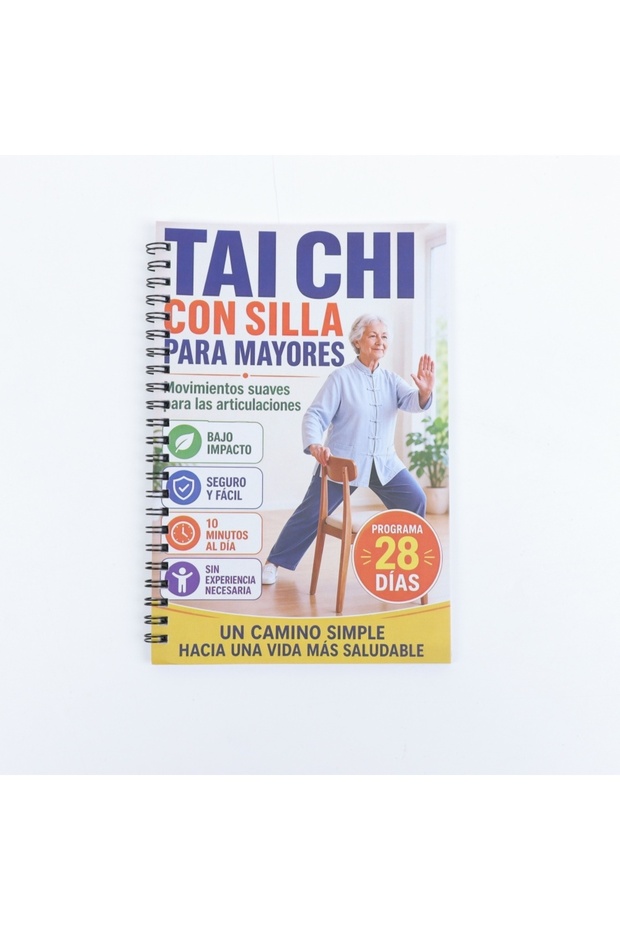 StyleA 28-Day Spanish Tai Chi Planner for Seniors & Beginners, Daily 10min Seated & Standing Exercis