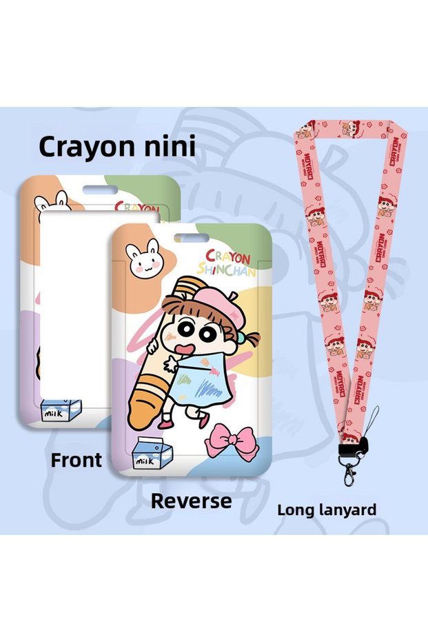 Bandai Shin-chan C Crayon Shin-chan series cartoon student campus card holder with lanyard, ID holde