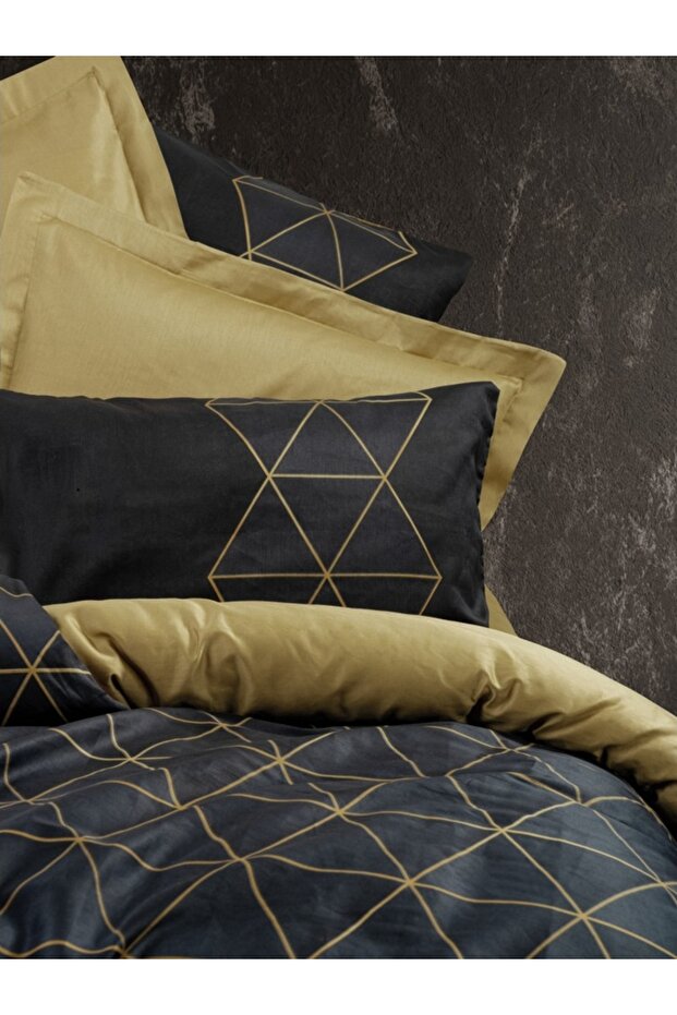 Dark Single Duvet Cover Set Veta Gold