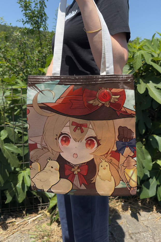 Klee Genshin Impact V5 Double-Sided Canvas Print Tote Bag Anime Bag