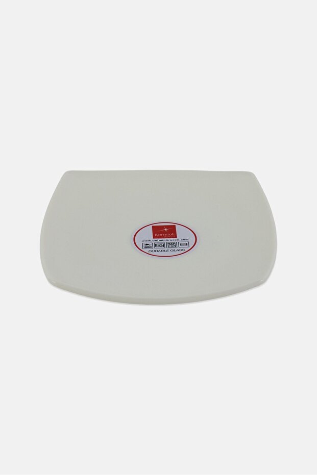 Glass Dessert Plate, White