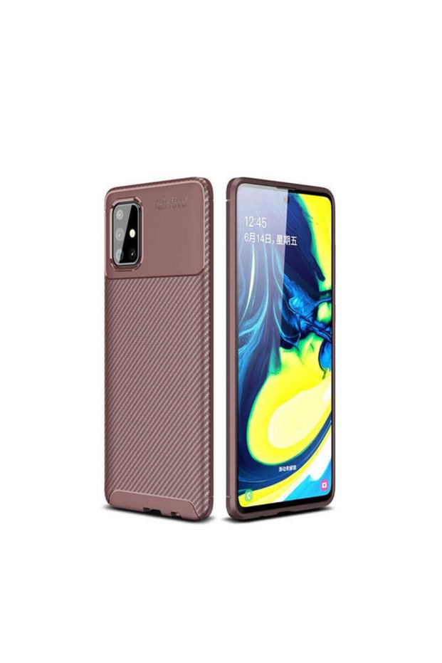 Compatible Case for Samsung Galaxy M31S Carbon Design Slim Cover with Protected Camera Lens