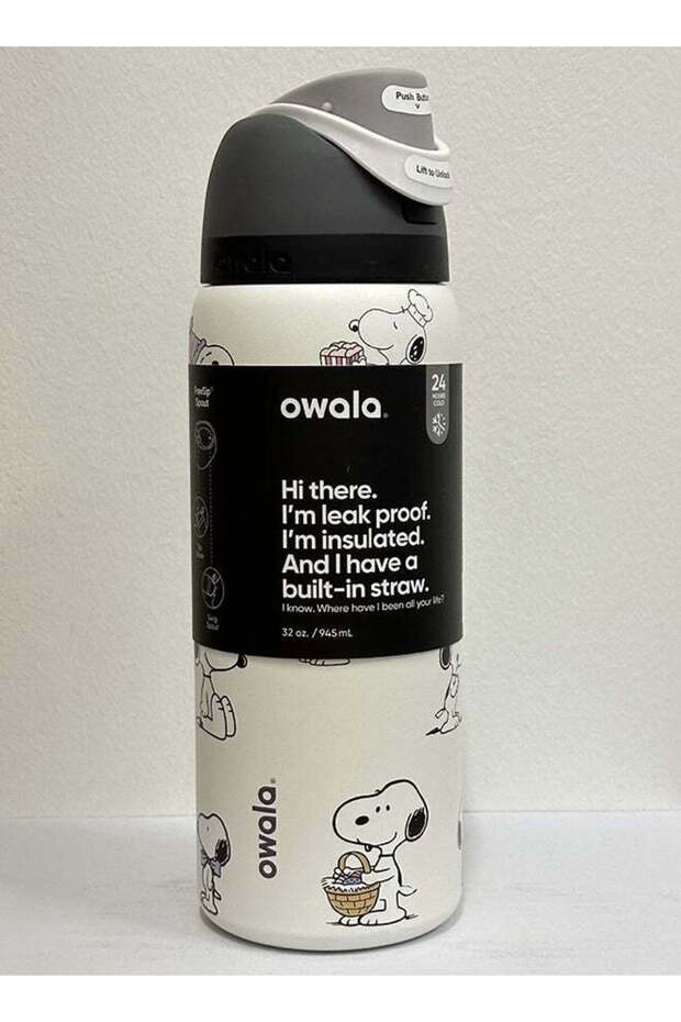 FreeSip Insulated Stainless Steel Water Bottle – Snoopy Print, BPA-Free