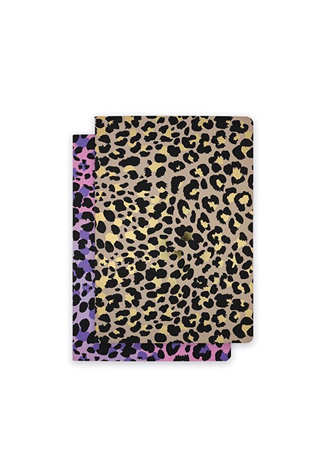 B5 Tailor Sewing Set of 2 Leopard - Classic Gold & Pink Mauv