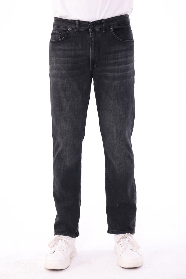 Men's Anthracite Effect Non-Knee-Marking Cotton Stretch Denim Jean Trousers