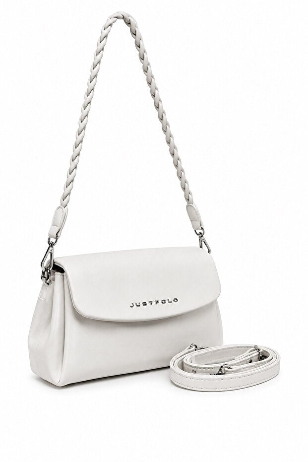 Women's Valeria Multi-Compartment Soft Leather Look Adjustable Strap Stone Shoulder and Crossbody Bag