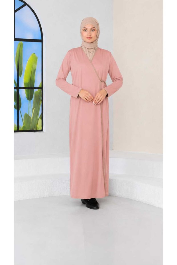 , Dried Rose Flowered Prayer Gown, with Side Ties, for Dowery, Gift-Item
