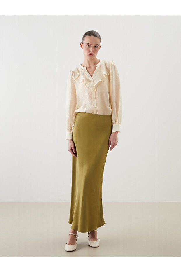 Satin Skirt with Elastic Waist