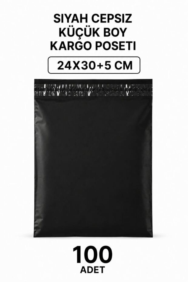 Black Pocketless Small Size Cargo Bag 24X30+5 cm 100 Pieces