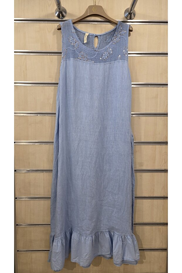 Italian Sleeveless Linen Dress