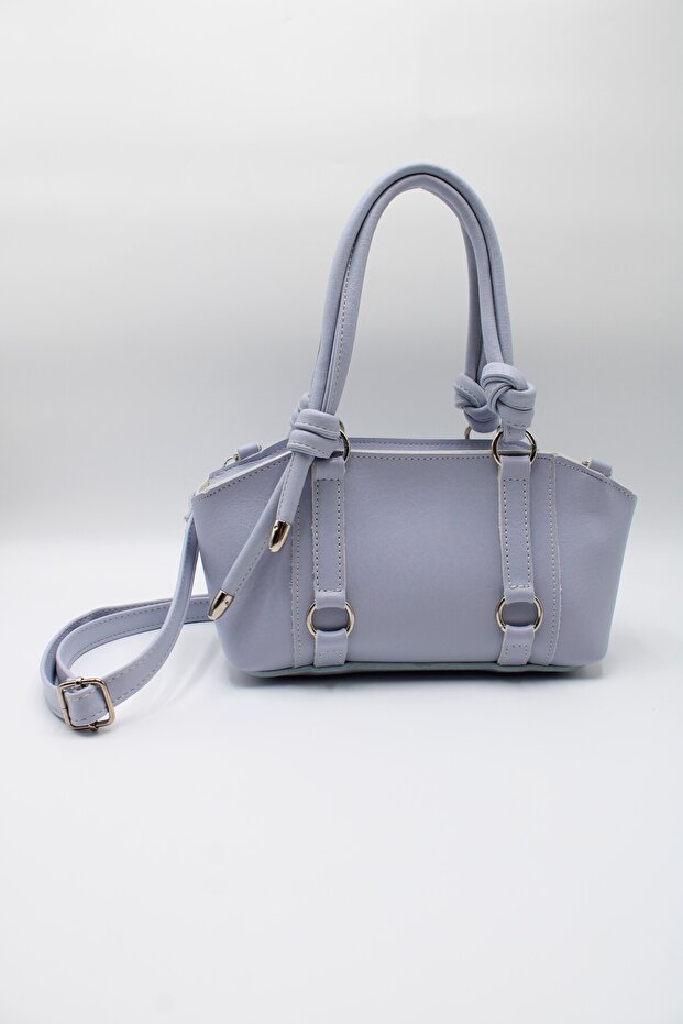 Women's Knot Handle, Ring Detail, Inner Pocket, Zippered Hand, Arm and Shoulder Bag