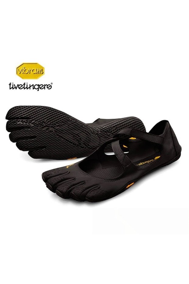 Vibram Five-Finger Barefoot Footwear for Ladies, Soft Anti Slip Sole Indoor Trainers for Yoga Pilates Dancing General Fitness, VSOUL, Black