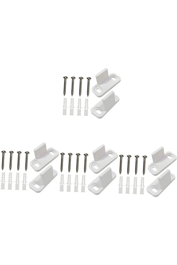 4-piece sliding door guide set, sturdy barn door stop, suitable for sliding door tracks, simple and durable - white.