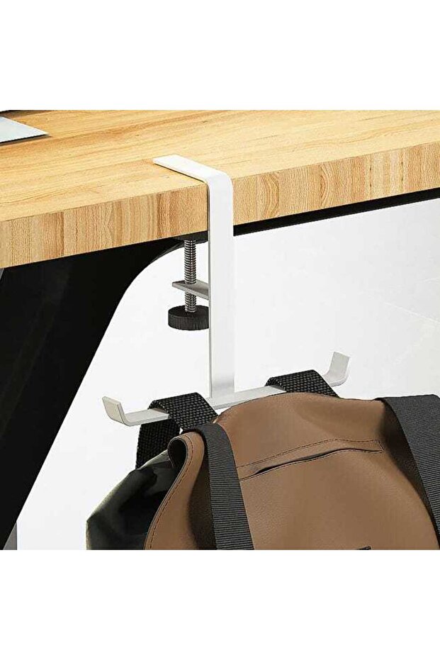 Table hooks, tabletop hooks, no drilling required, 10 kg load capacity, white.
