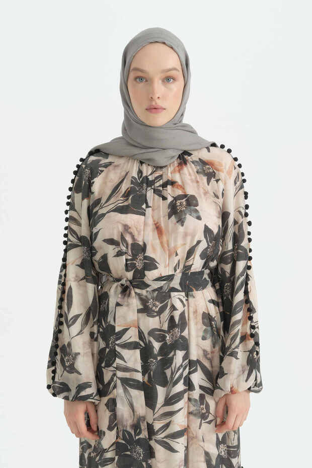 Cotton Naia Blend Natural Shawl - Gray