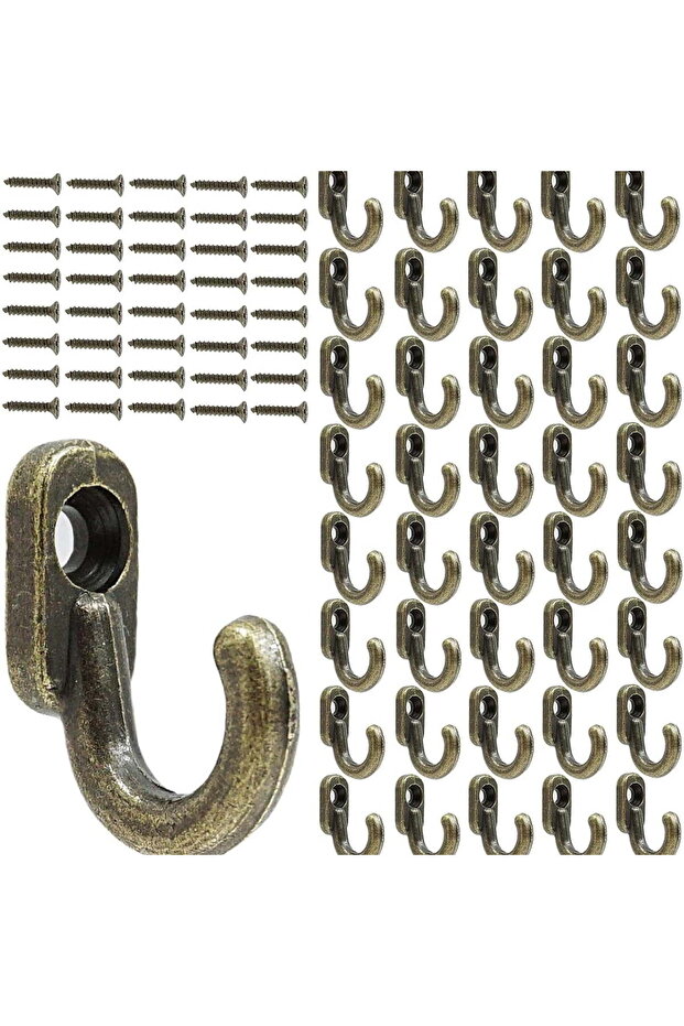 40 hooks, hanging screw hooks, rust-proof decorative hooks, for bedroom walls and balconies.