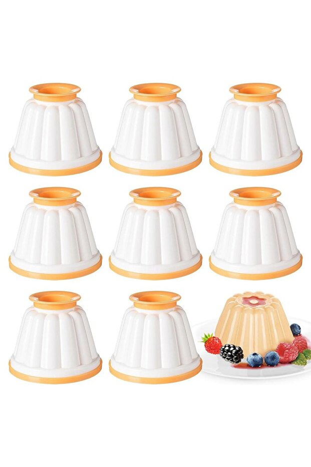 8 pudding molds, reusable Italian pudding cups, safe and odorless, easy to unmold and clean.