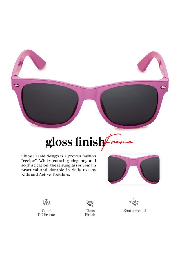 3 classic children's sunglasses, unisex - shatterproof UV400 children's sunglasses, suitable for toddlers and children aged 2-10.
