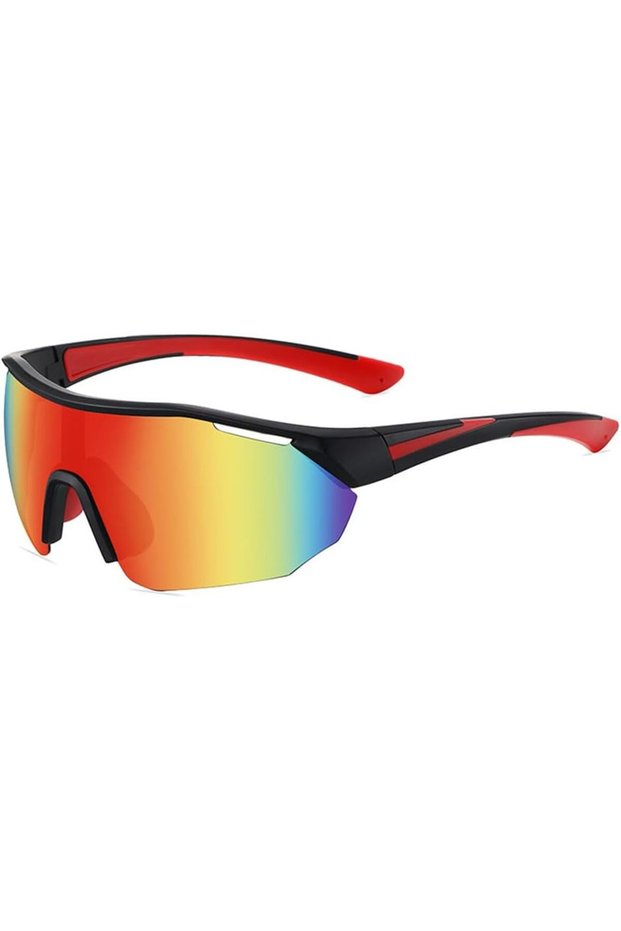Polarized sports sunglasses, cycling glasses, UV400, mountain bike goggles, baseball running, fishing, golf outdoor (orange-red)