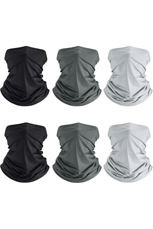 6-Piece Summer UV Protection Cooling Neck Wardrobe and Face Mask, Scarf, Sun Protection, Breathable Headscarf