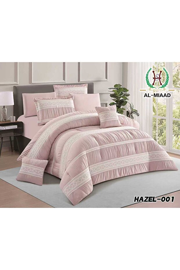 Nefirin Microfiber Jacquard 8 Piece Set - Luxury Design and Soft Touch - 200*200 - Double Bedspread Set 8 Pieces