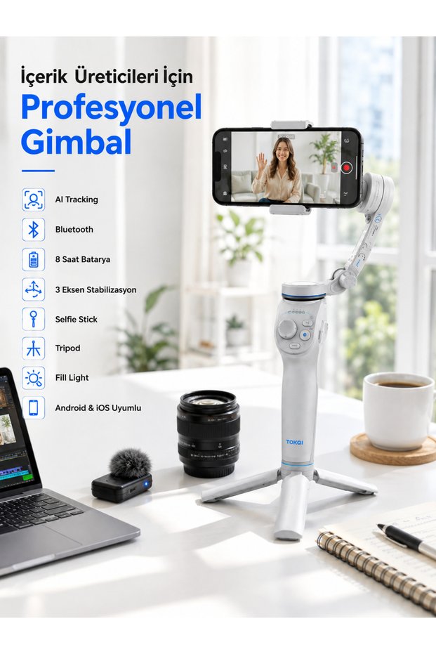 Smartphone Gimbal Stabilizer 360 °   Professional Video Shooting Stabilizer with Tracking Feature -